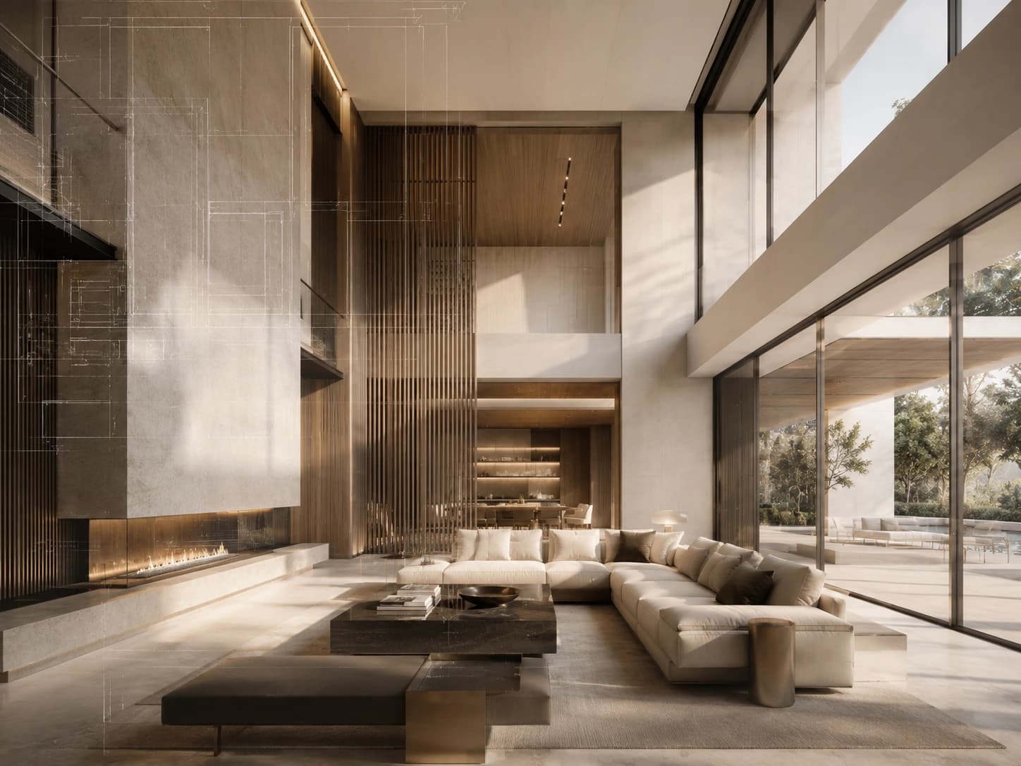 تصميم داخلي يبرز الإضاءة والمواد